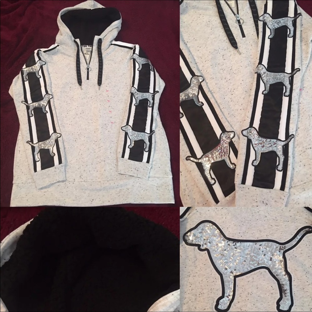 New Victoria's Secret Pink Bling Sherpa Hoodie s